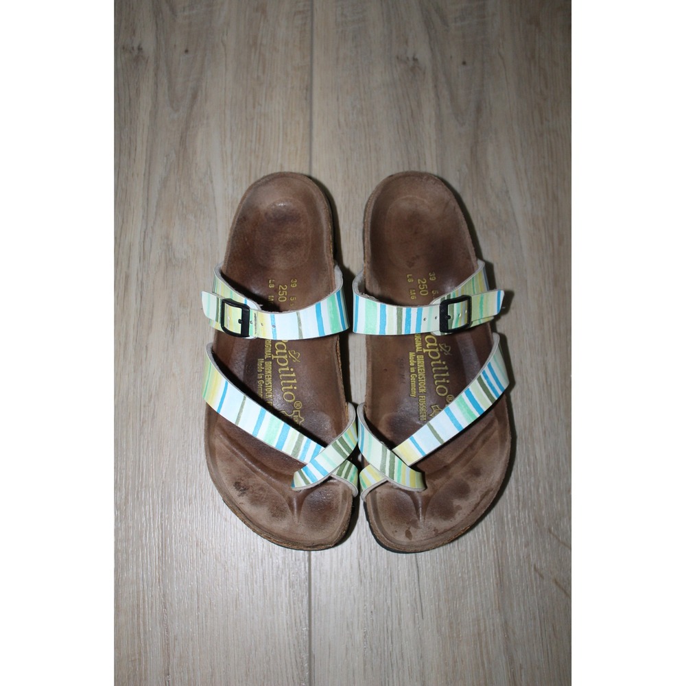Papillio Birkenstock Tabora Striped Toe Loop Sandals EU 39 US Women 8 Regular